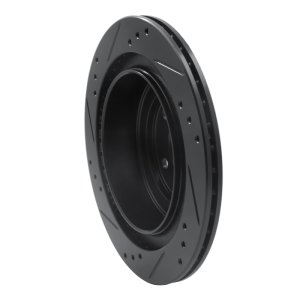 Subaru Impreza Brake Rotor (1) - Rear Right - R1 Concepts - Drilled & Slotted - Black - `05-`09